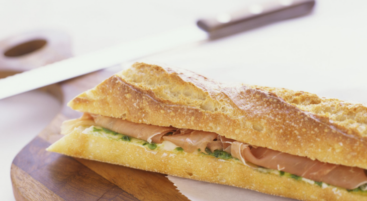 Baguette with Butter & Prosciutto