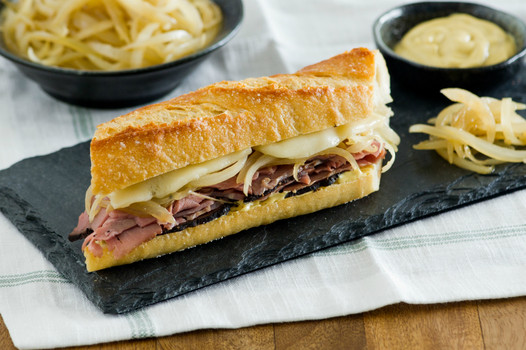 Lamb Sandwich with Roasted Garlic and Grain Mustard