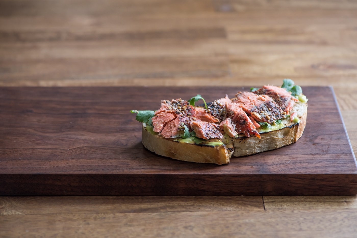 Open Faced Smoked Salmon with Wasabi