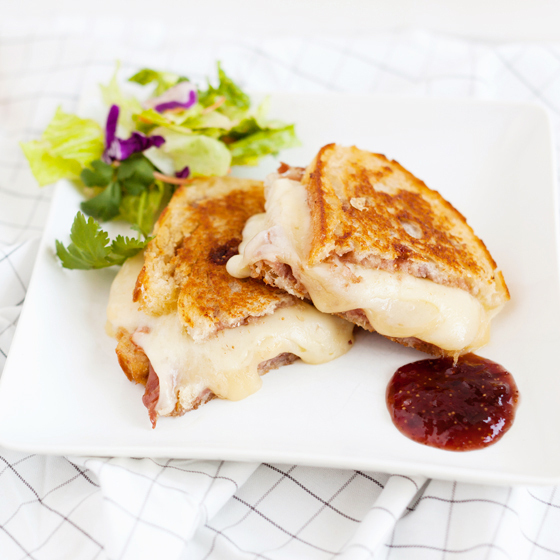 Prosciutto, Fig Jam, Fontina, Provolone Grilled Cheese