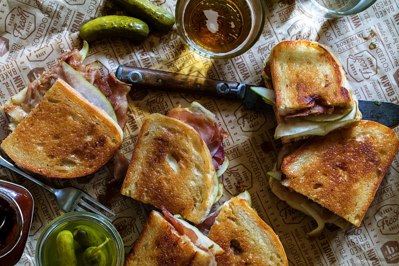 Apple Chutney & Prosciutto Melt with Gruyere Cheese and Pears