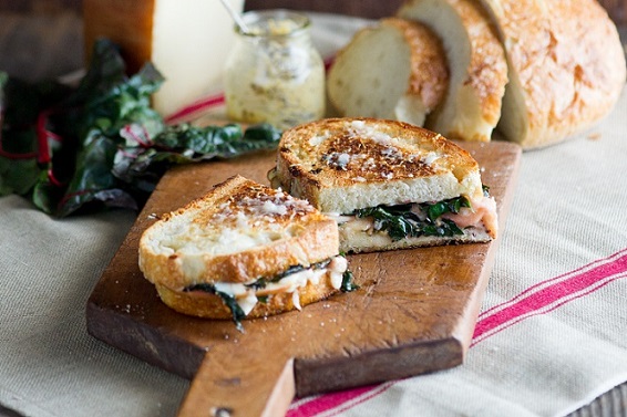 Gruyere Grilled Cheese with Sautéed Chard