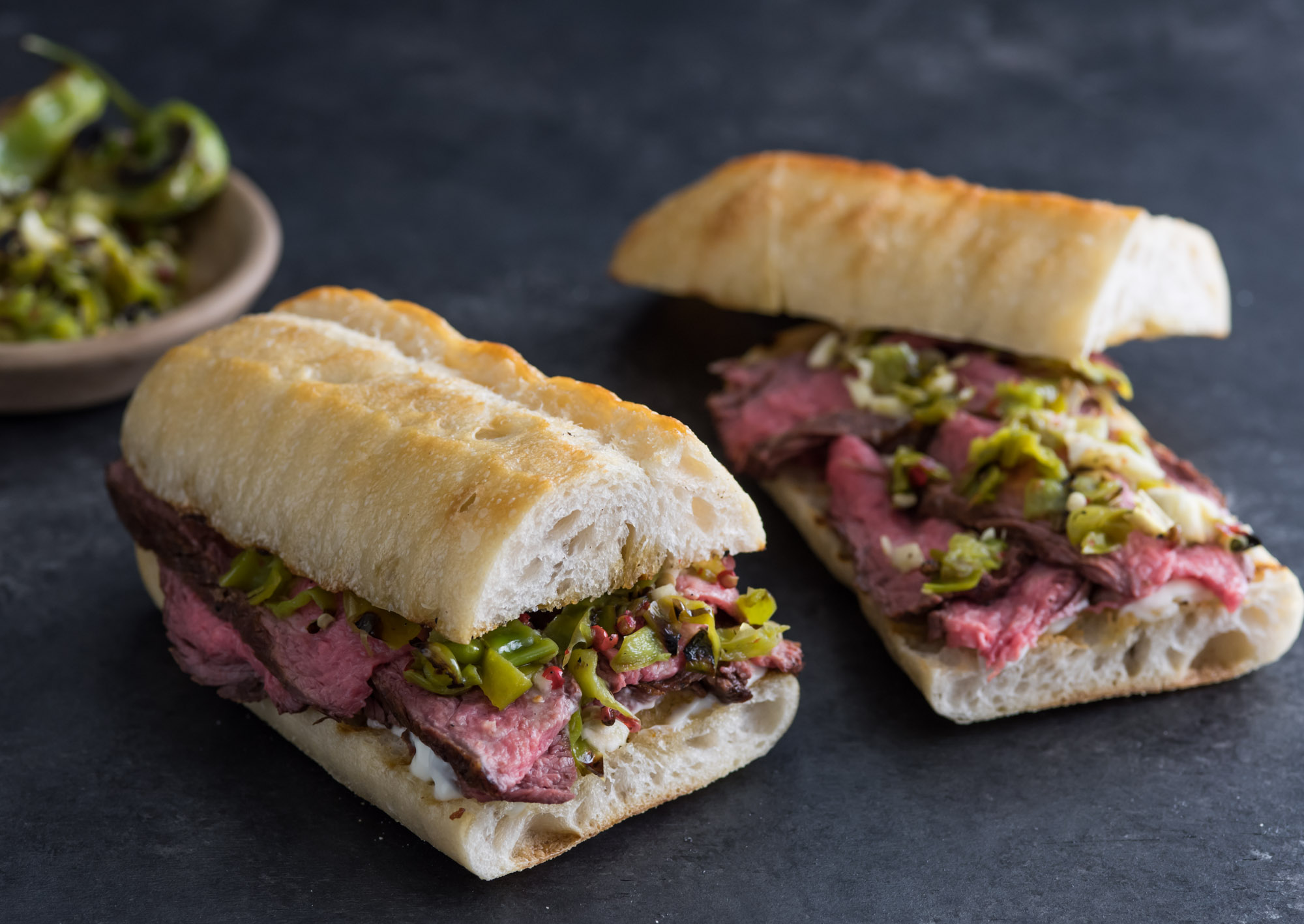 Hanger Steak Sandwich - Martin's Famous Potato Rolls and Bread