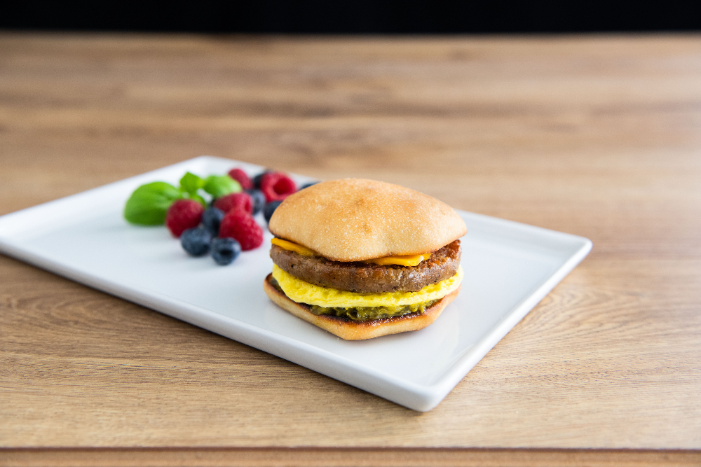 Plant Based Breakfast Slider with Cauliflower Sausage