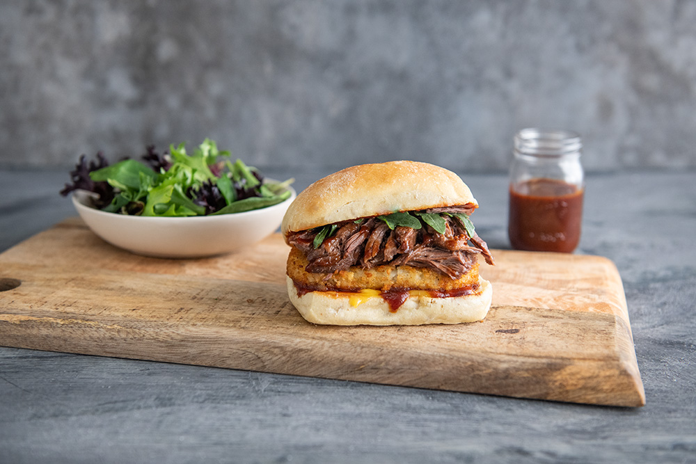 Short Rib and Hashbrown Sandwich