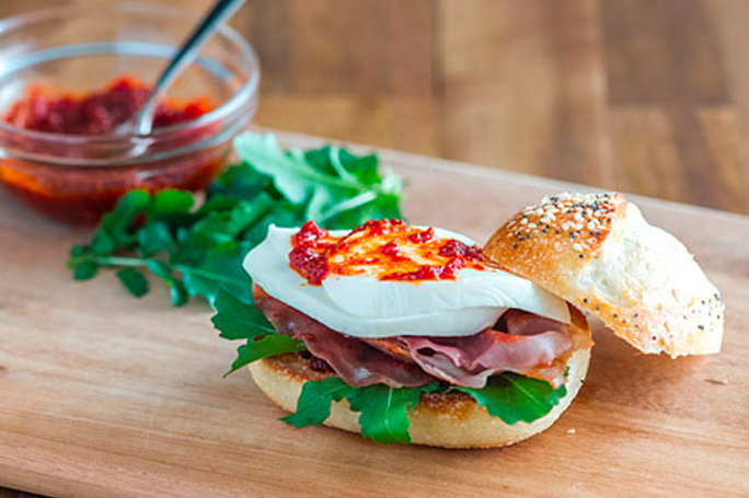 French Seeded Dinner Roll Mozzarella Slider