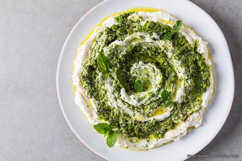 20 min. Pea Pesto with Ricotta