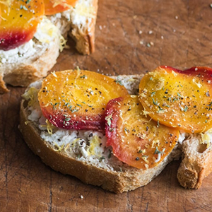 Roasted Beets and Chevre Cheese Toast