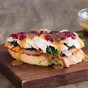 Open Faced Holiday Sandwich