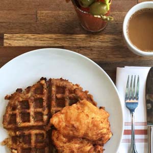 Stuffing Waffles with Leftover Turkey on board