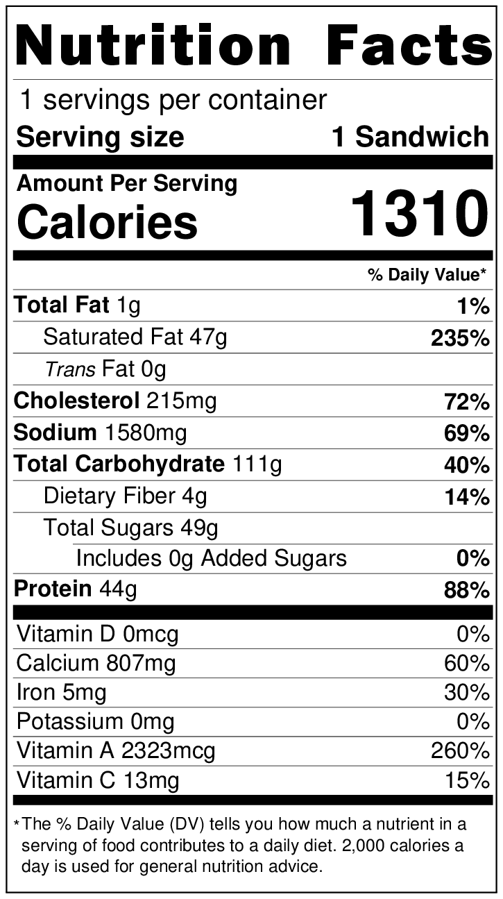 Apple, gruyere and bacon panini on Ciabatta rolls recipe nutritional information