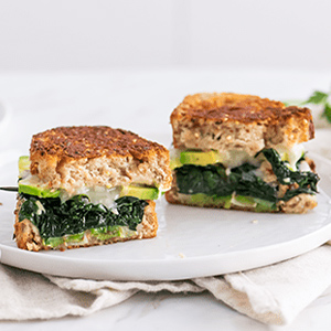 Green Goddess grilled cheese sandwich on a plate