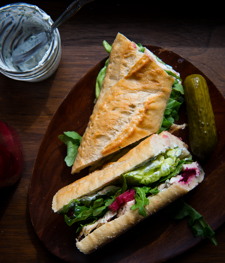 La Brea Bakery French Baguette Chicken and Beets Sandwich