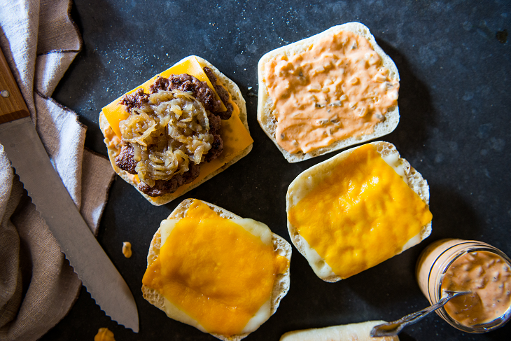 La Brea Bakery Telera Roll Cheeseburger Recipe: Patty Melt