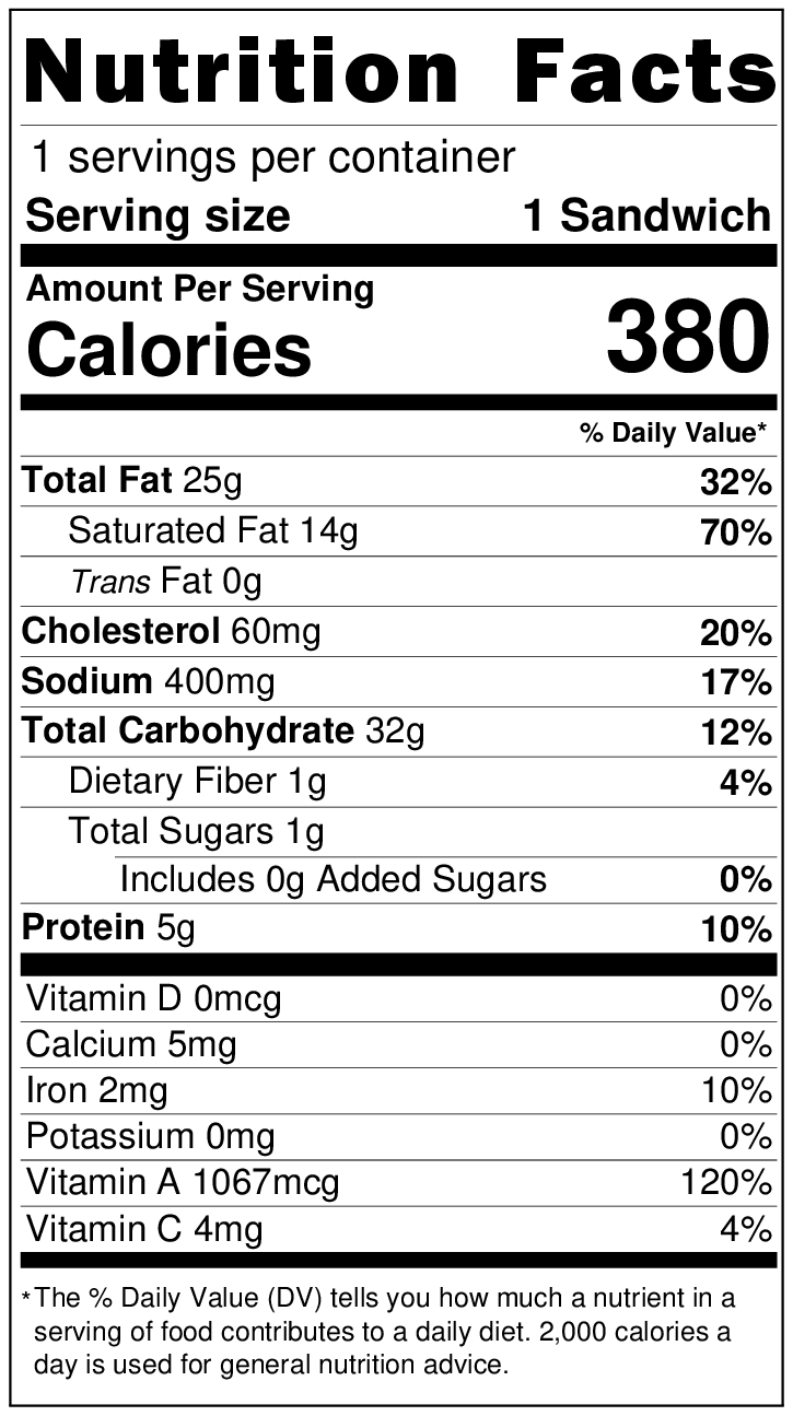 Tomato Cheese Toasty Sandwich Recipe Nutrition Facts