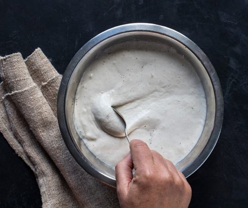 bowl of dough starter