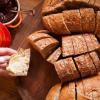 Tray of bread slices and spreads