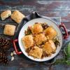 Garlic Butter and Panchetta Baked Dinner Rolls in a Dish made with Seeded Sourdough Rolls