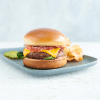 Plant Based Cheeseburger with Slow Roasted Tomato and Garlic Aioli