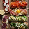 Demi French Baguette Pizza with meat and vegetable toppings