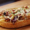 Garlic Loaf Bacon Onion Swiss Pizza on Ciabatta