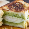 Three Cheese Semolina Loaf Melt Sandwich with Pesto, Turkey and Swiss