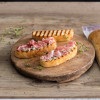 Take and Bake Rustic Ciabatta Loaf Mixed Italian Meats with Blue Cheese and Ricotta Bruschetta
