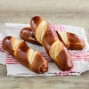 Pretzel Sausage Buns on Napkin