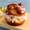 Ham and Pimento Melt on Pretzel Buns