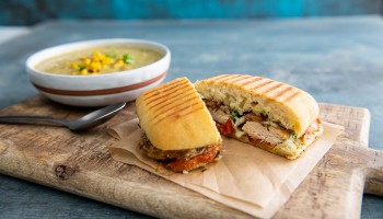 Grilled Chicken Panini with Honey Lime Dressing