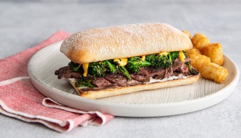 Creamy Garlic Cheese Steak Sandwich