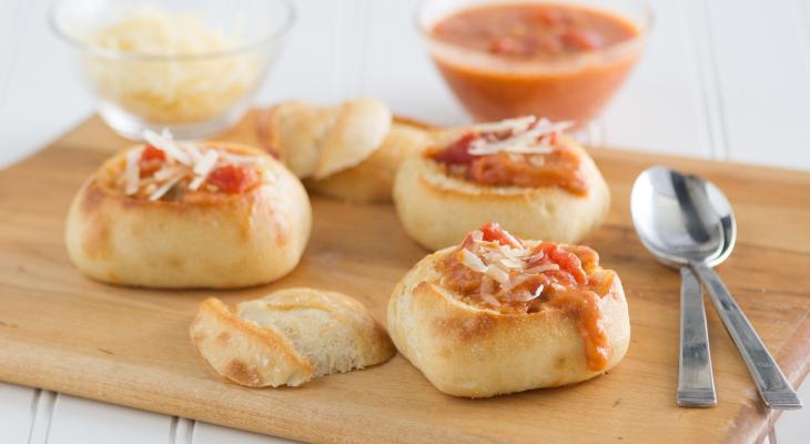 Mini Garlic & Mozzarella Bread Bowls