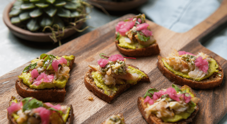 Fava Bean Hummus with Smoked Trout