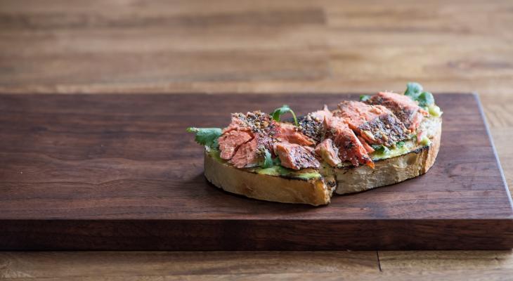 Open Faced Smoked Salmon with Wasabi