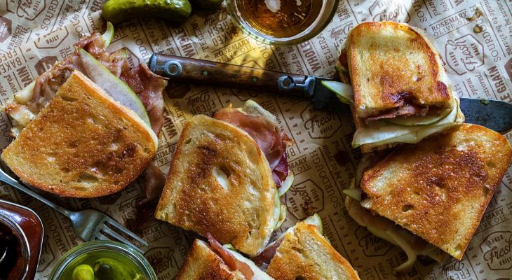 Apple Chutney & Prosciutto Melt with Gruyere Cheese and Pears