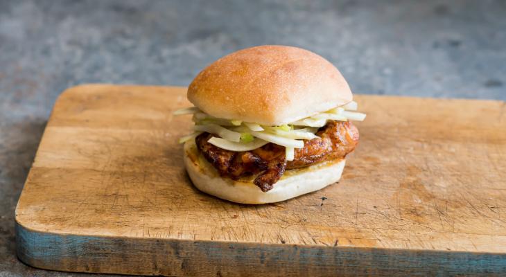 Fried chicken slider on a plate