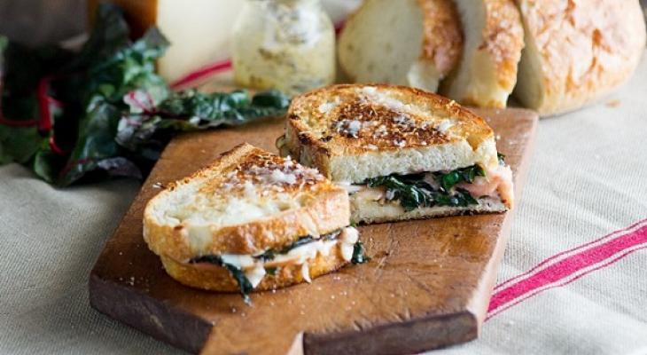 Gruyere Grilled Cheese with Sautéed Chard