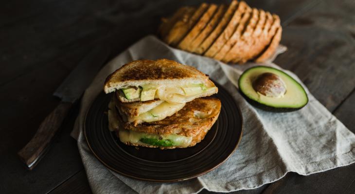 Avocado Grilled Cheese on Three Cheese Semolina Loaf