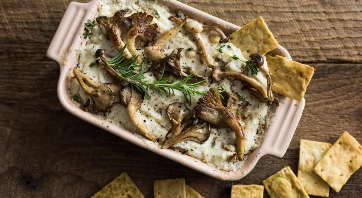 Caramelized Mushrooms and Goat Cheese Dip
