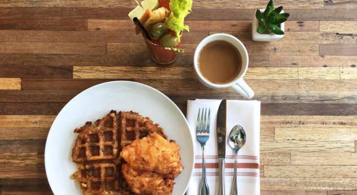 Turkey and Stuffing Waffles Breakfast