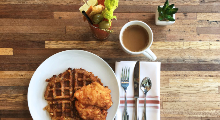 Turkey and Stuffing Waffles Breakfast 