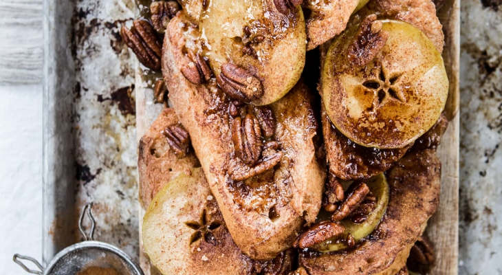 Coconut French Toast with Apples and Pecans