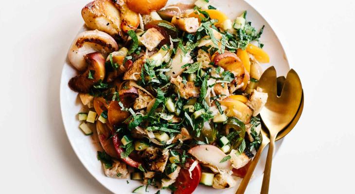 Grilled Nectarine Panzanella Salad