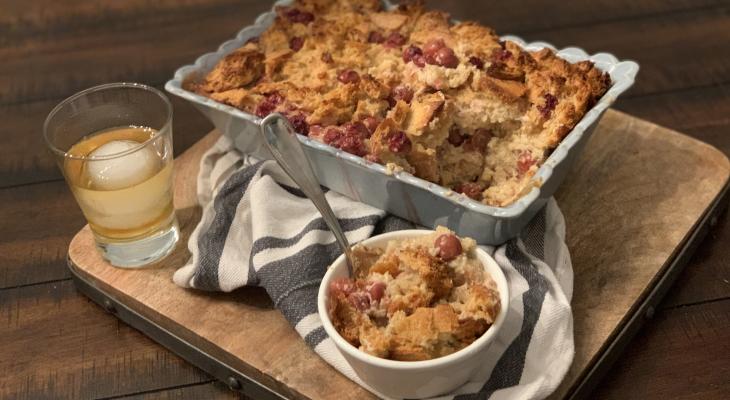 Bourbon-Soaked Cherries Bread Pudding