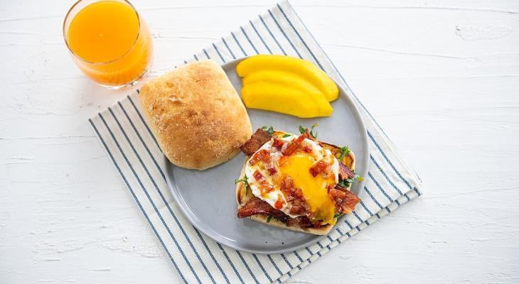 Breakfast Sandwich with Maple Bacon Glaze
