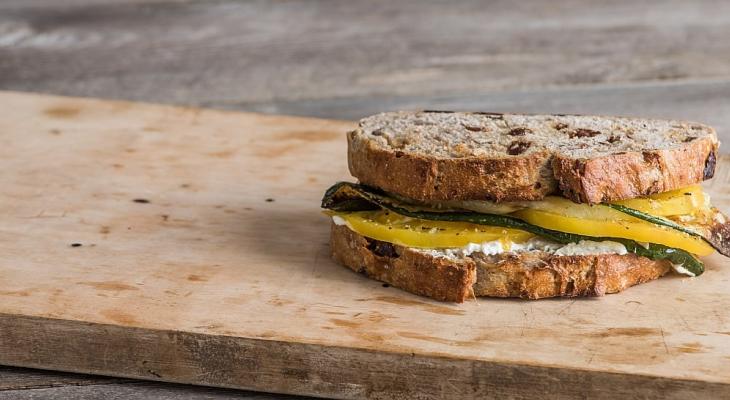 Roasted Zucchini and Goat Cheese Sandwich