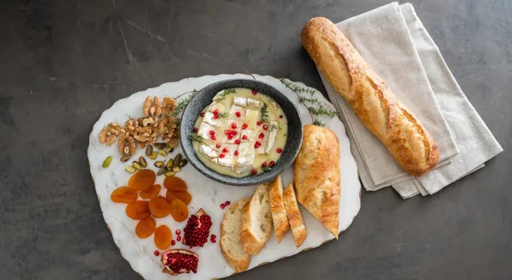 Grilled Baguette with Baked Brie and Take & Bake Baguettes