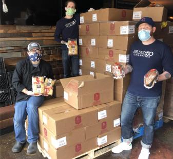 team delivering food donations