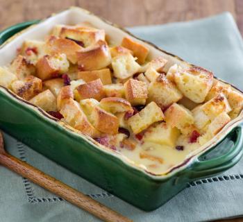 Cranberry White Chocolate Bread Pudding