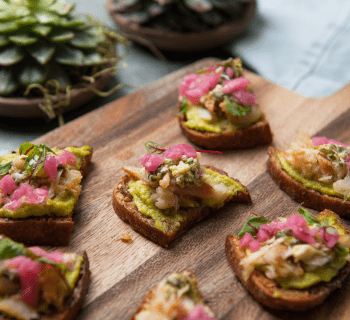 Fava Bean Hummus with Smoked Trout